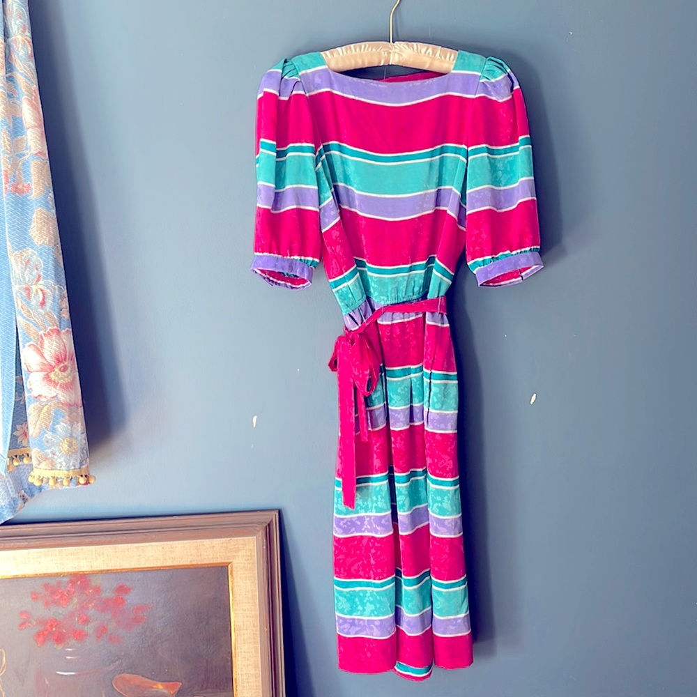 Fabulous 80s Liz Claiborne Puff Sleeve Dress